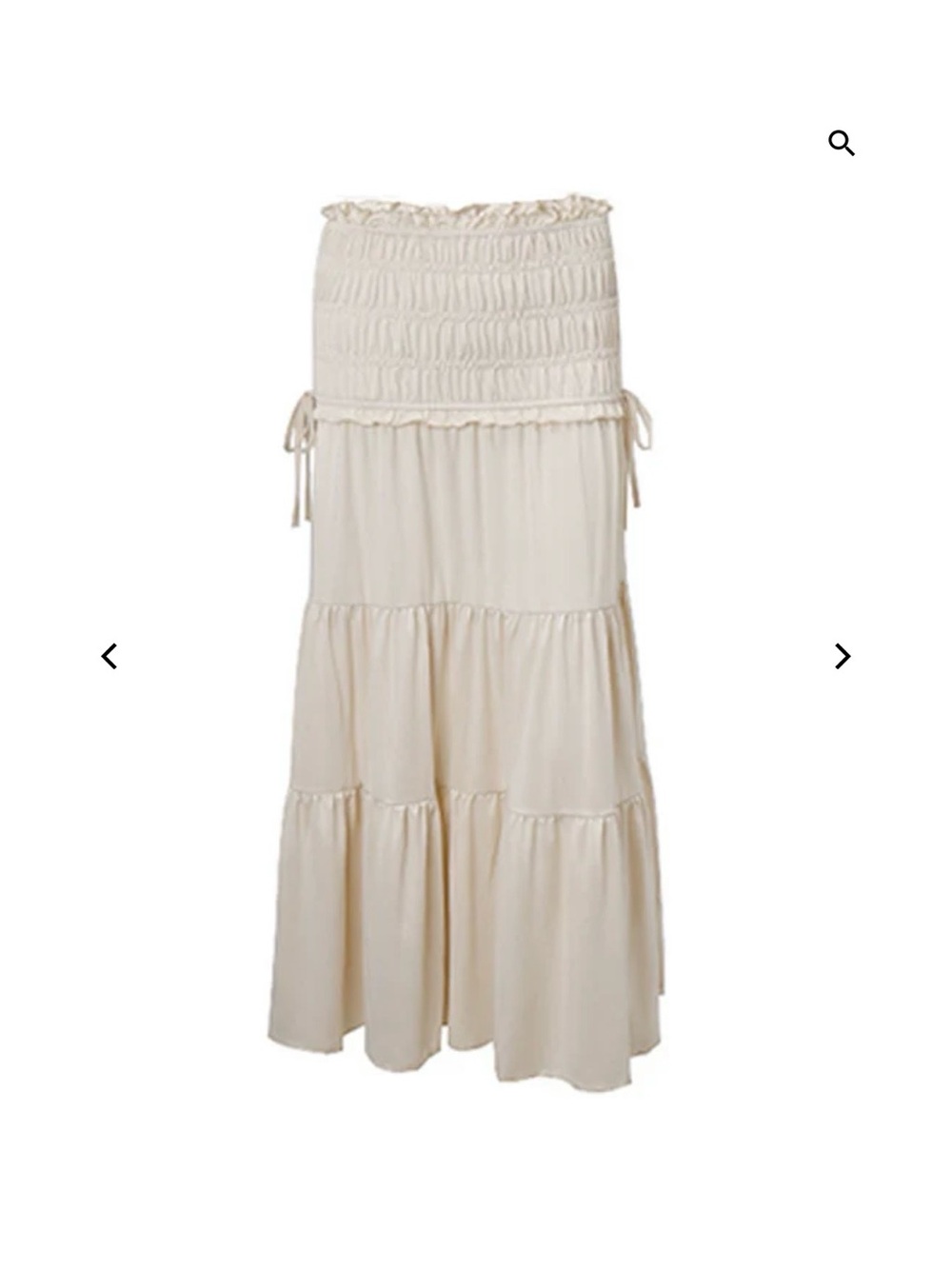 Boho Cream Tiered Maxi Skirt with Side Ties